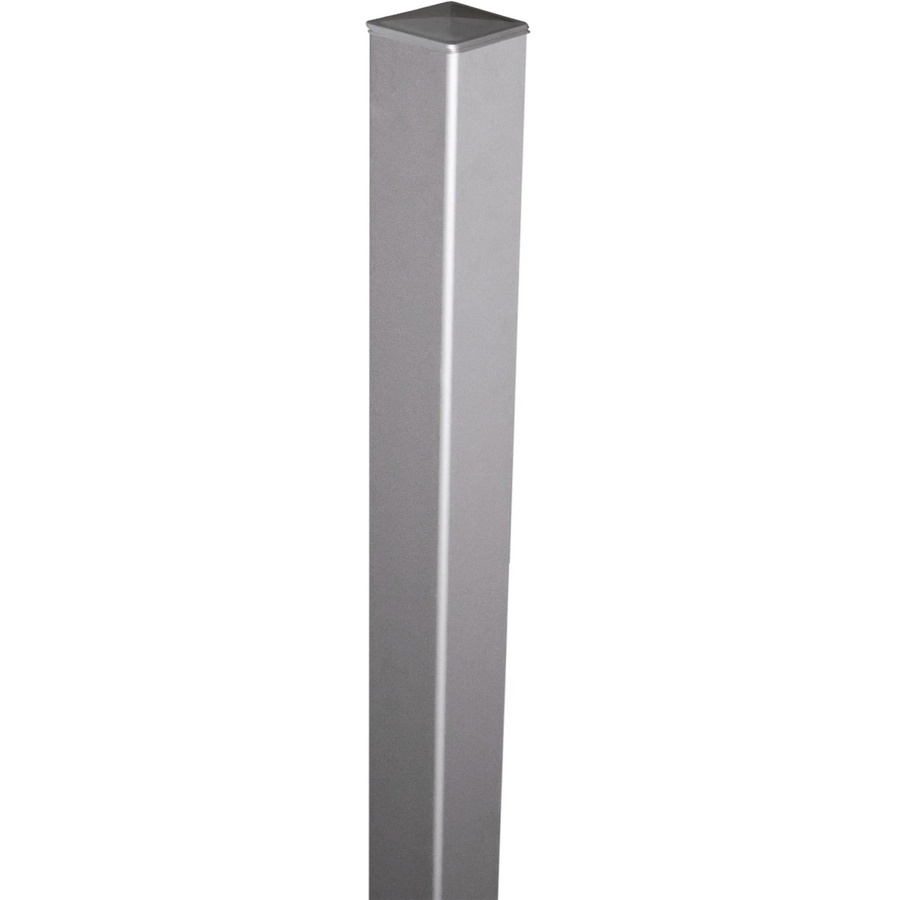 GroJa Aluminium Zaunpfosten Silbergrau zum Einbetonieren B/T/H: 6 x 6 x 150 cm - Bild 2