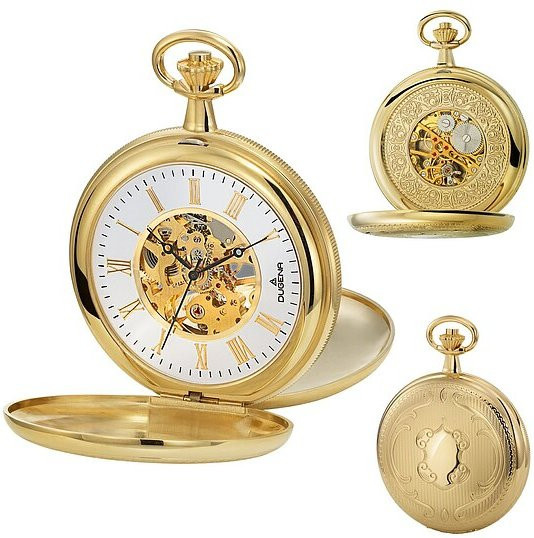 Dugena Taschenuhr Cavalier, Handaufzug, Gold, Unisex - Bild 1