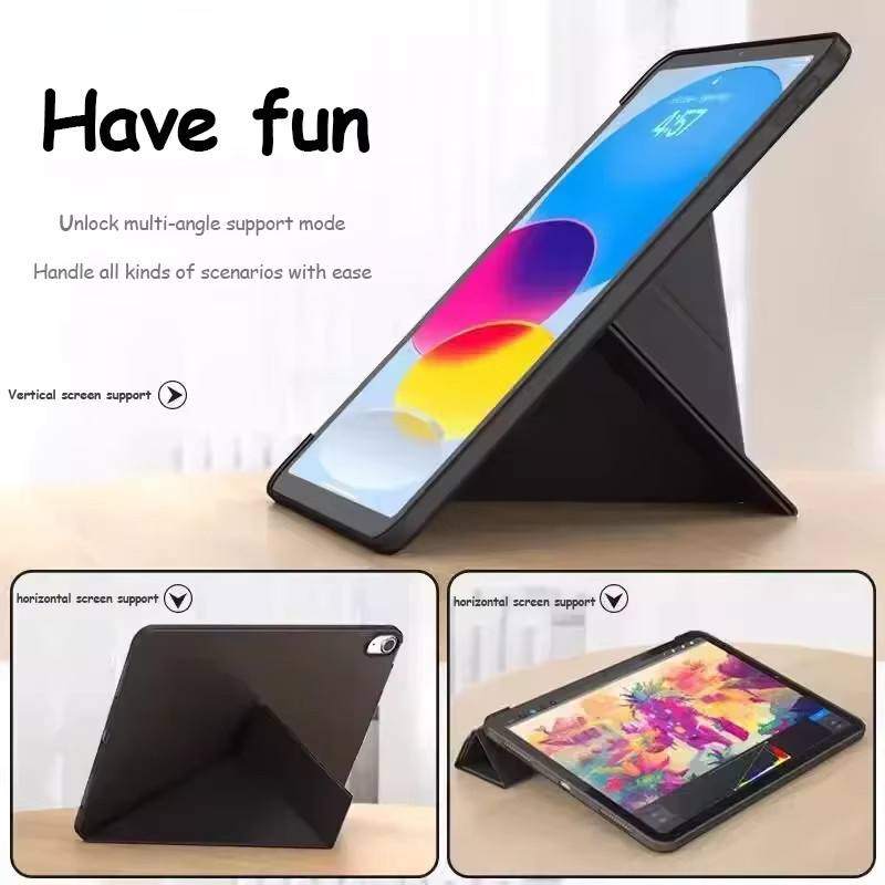Samsung Galaxy Tab Schutzhülle aus Leder mit Y-Fold Standfunktion in Schwarz für Galaxy Tab A11 Plus, S11, S10 Lite, FE, A9 Plus, A8 und A7 Lite - Bild 2