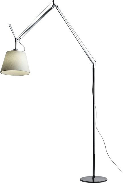 Artemide Tolomeo Mega 32 Terra Stehleuchte in Silber mit Pergament-Schirm, dimmbar und verstellbar - Bild 1