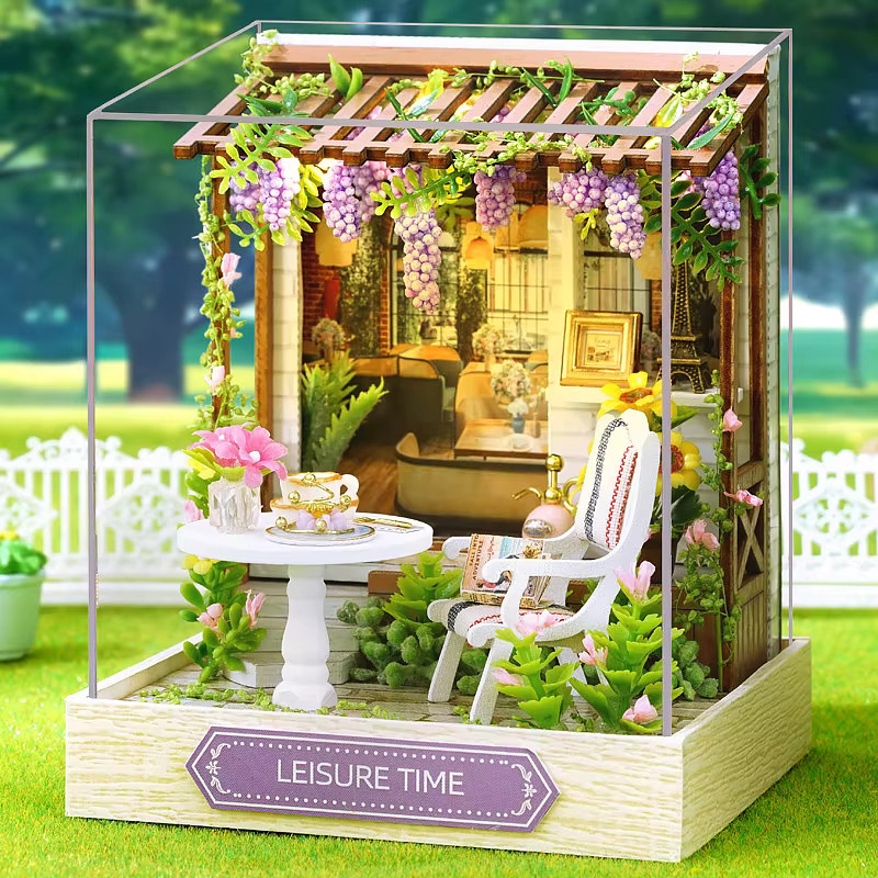 zuuton Holz Miniatur Puppenhaus DIY Montage Modell Bausatz, 3D Puzzle - Bild 1