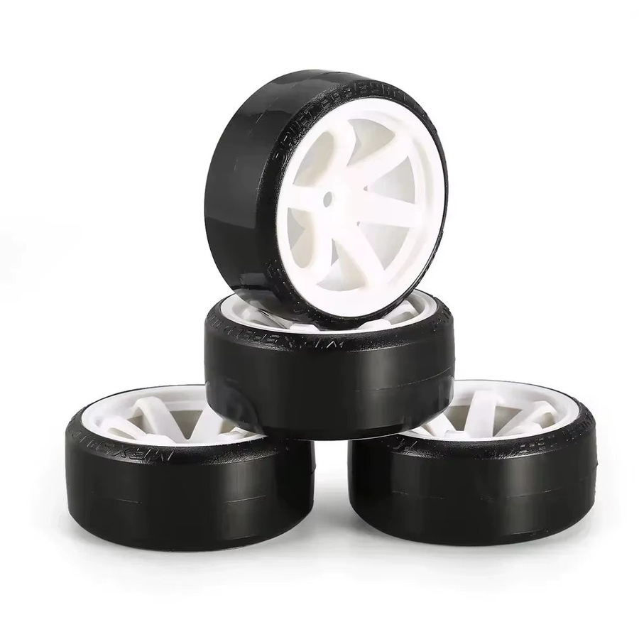 NeebRC RC Auto Reifen, 4-teiliges Set, 1:10, 60mm, Hartplastik, Schwarz - Bild 4