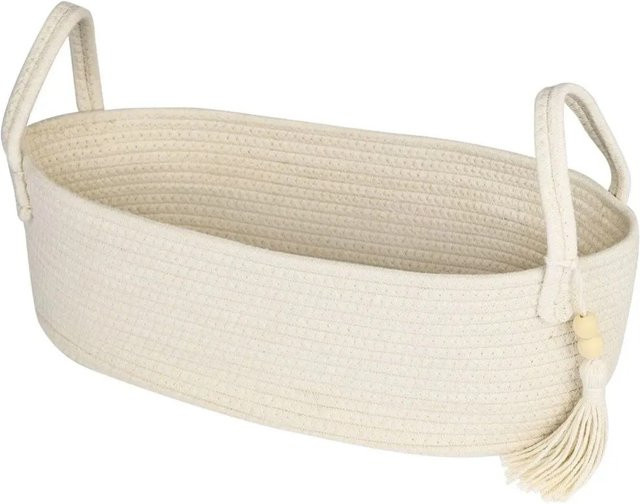 HMF Stoffkorb Aufbewahrungskorb für das Badezimmer in Beige, B/T/H: 38 x 15 x 14 cm - Bild 1