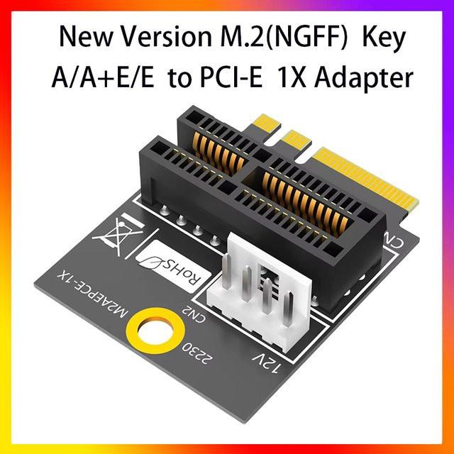 T.F.SKYWINDINTL M.2 NGFF Key A/A+E/E auf PCI-E 1X Adapter für 2230 Typ in Schwarz - Bild 1