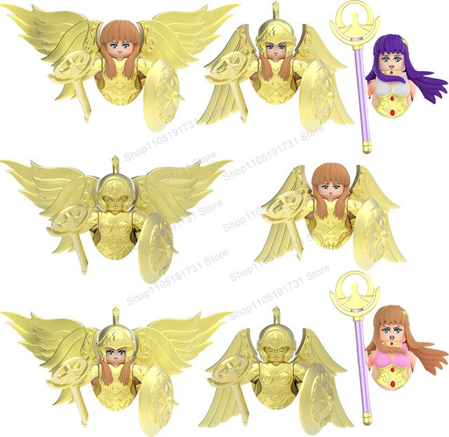 Saint Seiya Athena Bausteine Modell von DR.TONG als Anime Actionfigur in Gold - Bild 1
