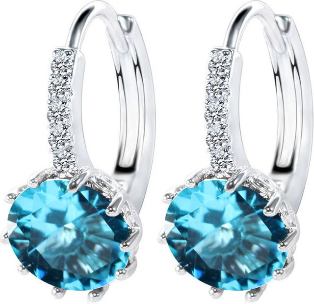 YAAMELI Creolen 925 Sterling Silber, Schleife, Zirkonia, Damen - Bild 1