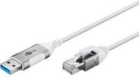 Goobay Ethernet-Adapterkabel USB-A 3.2 Gen1 auf RJ-45 Slim, Weiß - Bild 1