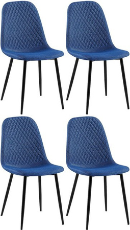 CLP 4er Set Esszimmerstühle Giverny gepolstert aus Stoff mit Ziernähten und Bodenschonern, minimalistische Sessel belastbar bis 150 kg