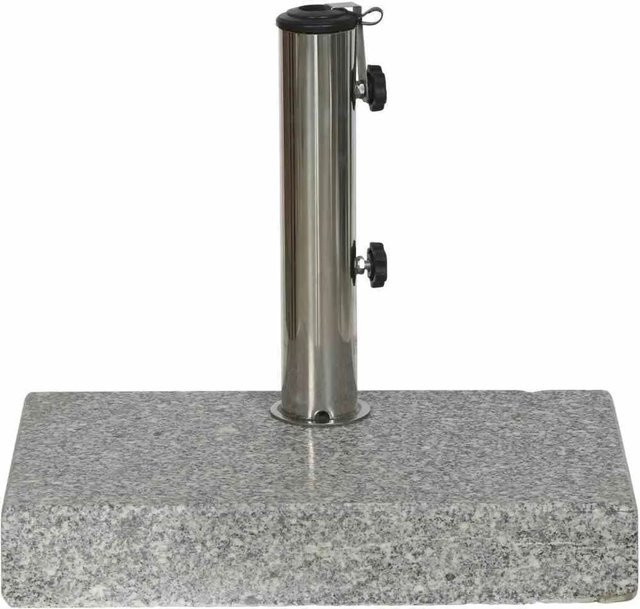 Siena Garden Schirmständer aus Granit und Edelstahl in Grau, B/T/H: 45 x 28 x 7,5 cm - Bild 1