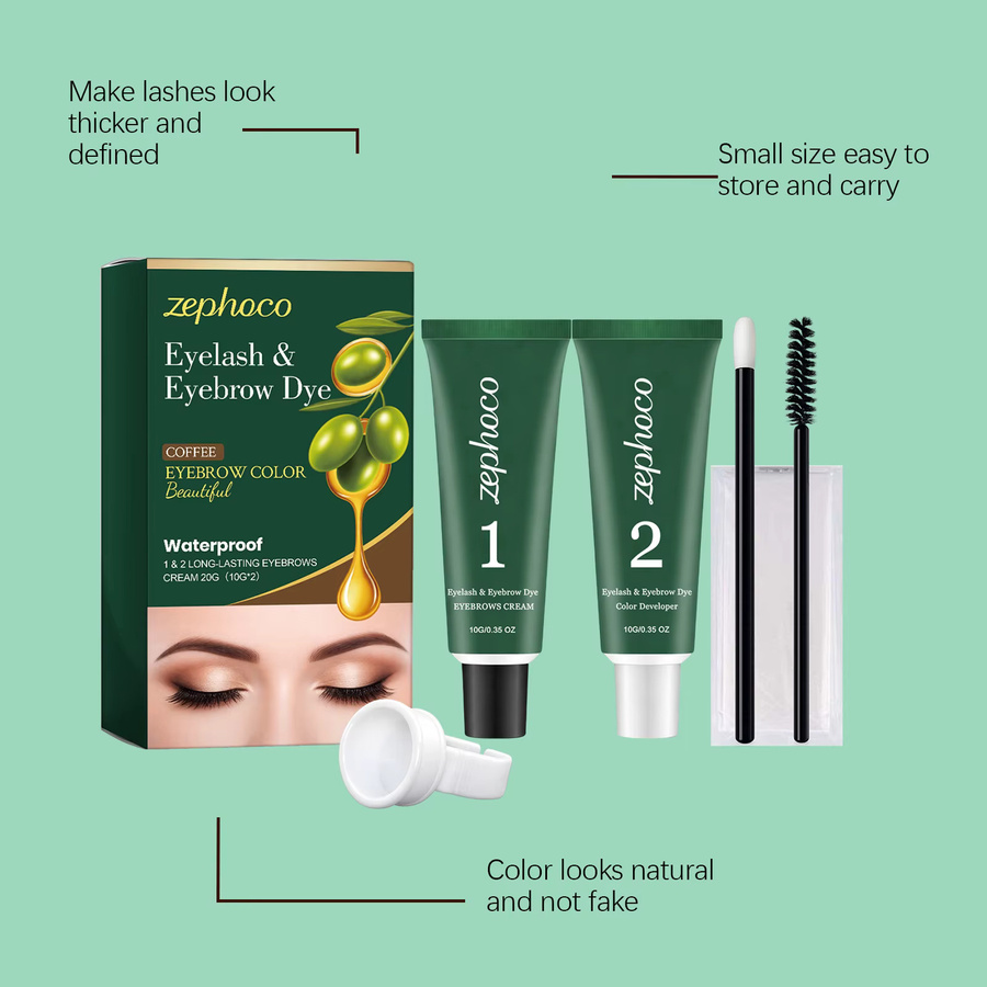 zephoco Augenbrauen- und Wimpern-Färbeset, Unisex - Bild 5