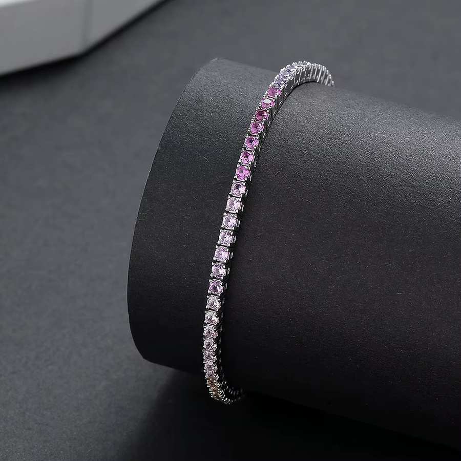 YLMyself Tennisarmband 925 Silber, Zirkonia, Bunt, Damen, 2 mm - Bild 3