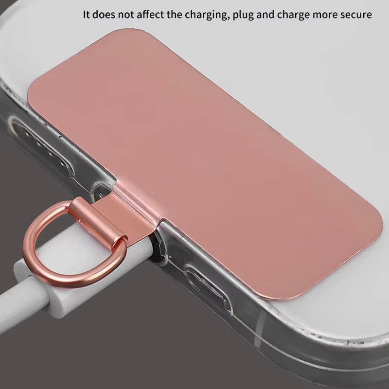 DOLANBIA Edelstahl Handy Lanyard Patch Dichtung in Schwarz, Ultra-dünne Anti-verlust Tether Sicherheit Verbindung für dein Smartphone - Bild 2