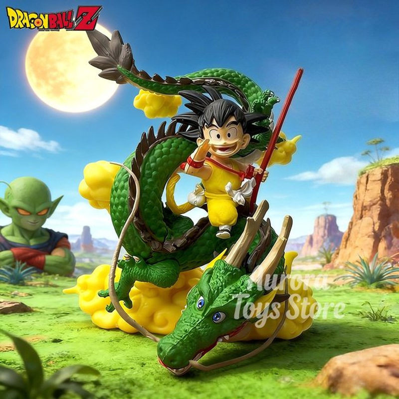Bandai Dragon Ball Anime Figuren Shenron und Goku als PVC Statue, mehrfarbig, Höhe: 13 cm - Bild 1