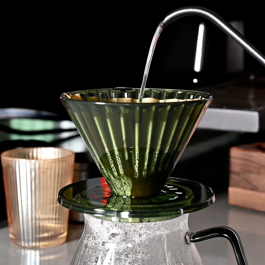 Kacacao Kaffeetropfer aus Kunststoff in Grün, Wiederverwendbarer Kaffeefilter und Kaffeetrichter für Barista, 1–2 Tassen - Bild 3