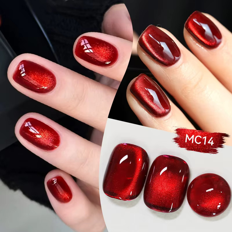 LILYCUTE Magnetgel Nagellack, Rotbraun, Glitzer, 7 ml - Bild 6
