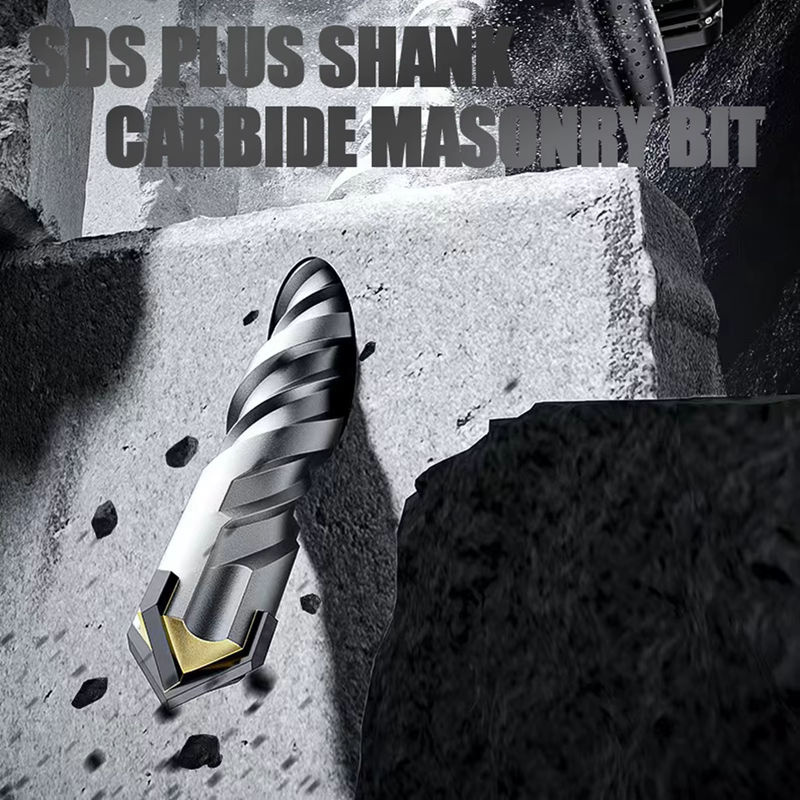 Versery SDS Plus Vierblatt-Schlagbohrer aus harter Legierung für Beton, Farbe: Silber, Länge: 110–500 mm - Bild 5
