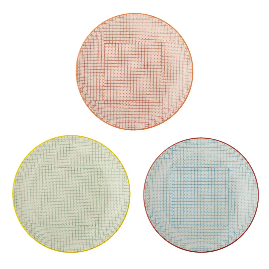 Bloomingville Geschirrset Carla aus Steingut, mehrfarbig, 3-teilig, Durchmesser: 25 cm - Bild 1