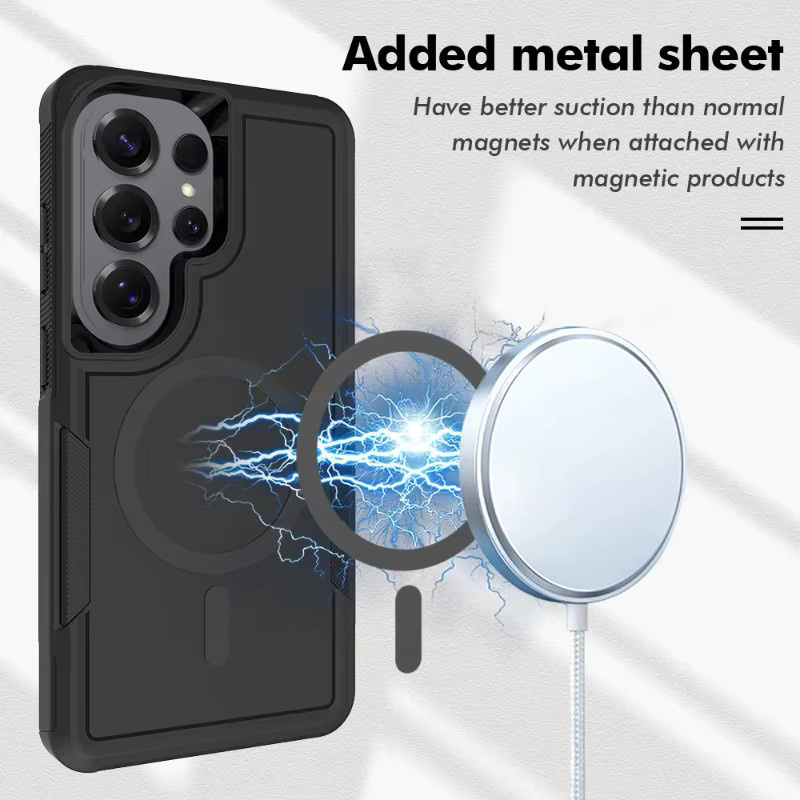Commuster Armor Magnetische Schutzhülle für Samsung Galaxy S26 S25 S24 S23 S22 S21 Ultra Plus FE mit kabelloser Ladefunktion in Schwarz oder Pink - Bild 4