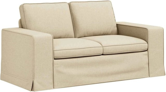 vidaXL Sofa in Creme mit Stoffbezug und Metallrahmen, B/T/H: 162 x 80 x 82 cm - Bild 1