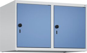C+P Aufsatzschrank 7035/5023 mit 2 Abteilen und Sicherheits-Drehriegel, B/T/H: 50 x 80 x 50 cm, Lichtgrau und Fernblau - Bild 1