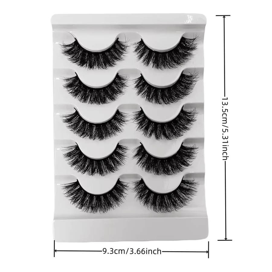 JIEFUXIN 3D-Kunstwimpern aus Faux-Nerz, 5 Paar, Unisex - Bild 4