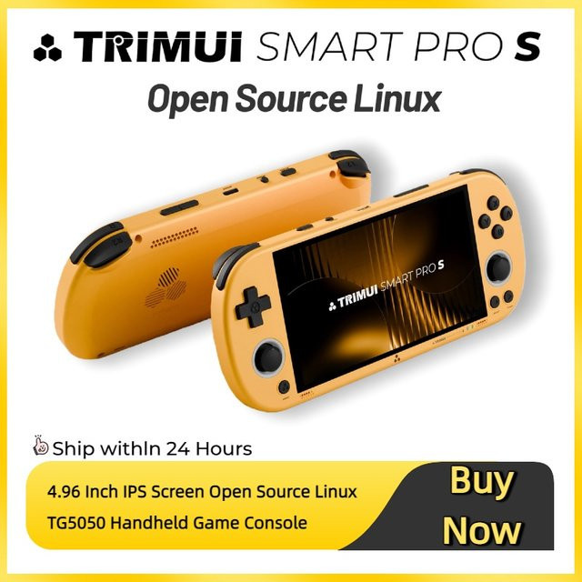 Trimui Smart Pro S Handheld-Spielkonsole in Grün mit 4,96 Zoll IPS Display und 1280x720 Pixeln - Bild 1