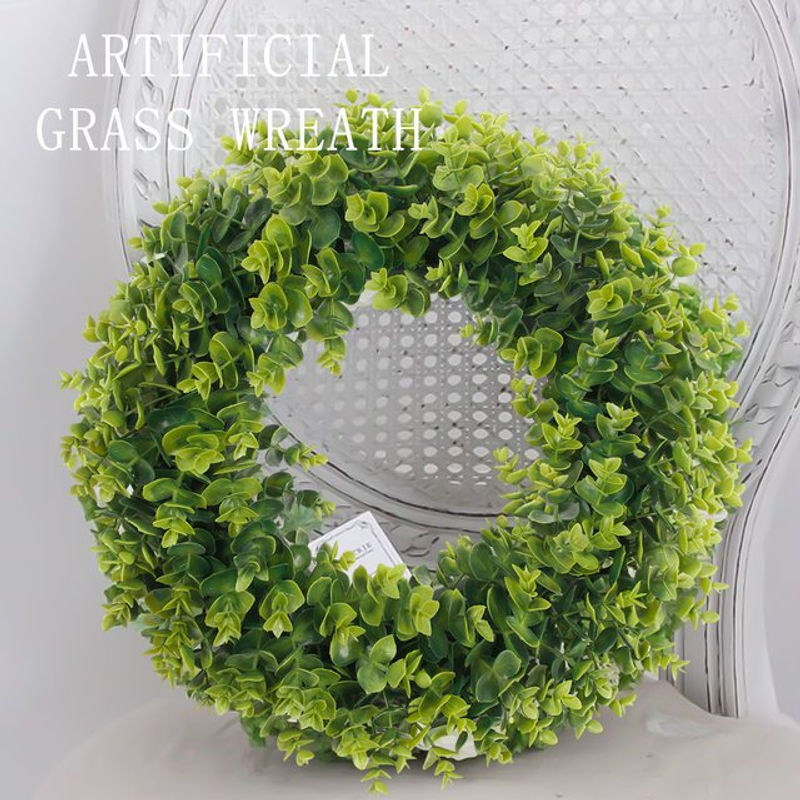 Sia Künstlicher Kranz Lysimachia Gras und Eukalyptus Blatt in Grün für Garten und Wohnkultur - Bild 1