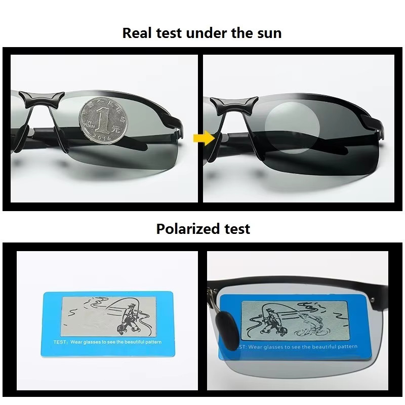 Polarisierte Sonnenbrille für Männer, rectangular, Metal, Photochrome - Bild 3