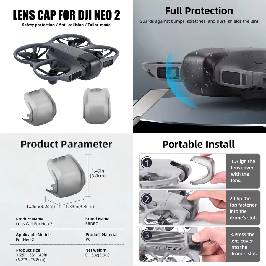 Objektivabdeckung für DJI Neo 2 als Staubschutz und Objektivschutz für die Handheld-Drohnen-Gimbal-Kamera - Bild 2