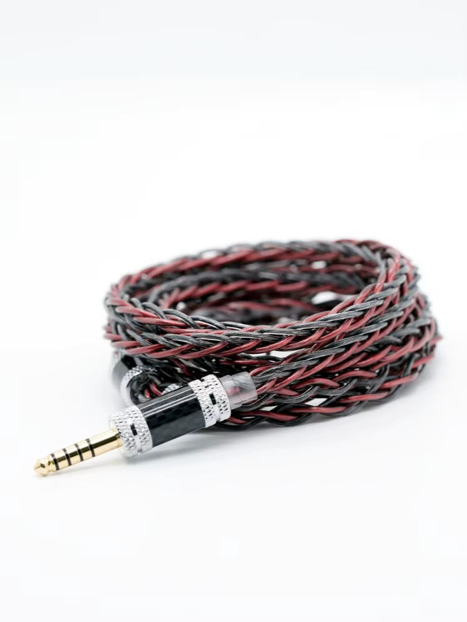 XINHS XH26 Black Rose HiFi-Kopfhörer-Upgrade-Kabel mit 8 Kernen 7N OCC versilbertem Silber und Graphene, Anschluss MMCX/IE900, Farbe: Schwarz - Bild 2