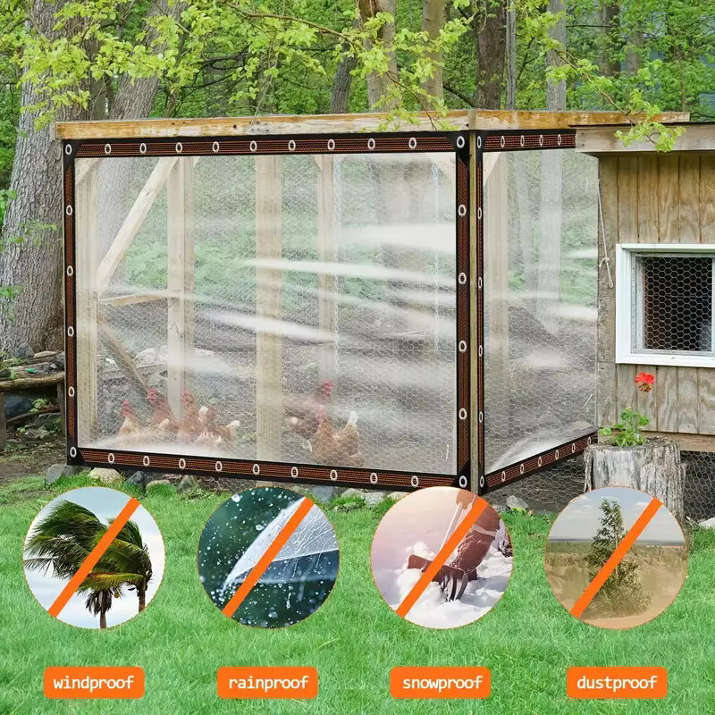 Transparentes Regenschutz-Tuch aus Polyethylen als winddichter Pflanzenschutz und Gewächshausabdeckung mit Perforation - Bild 6
