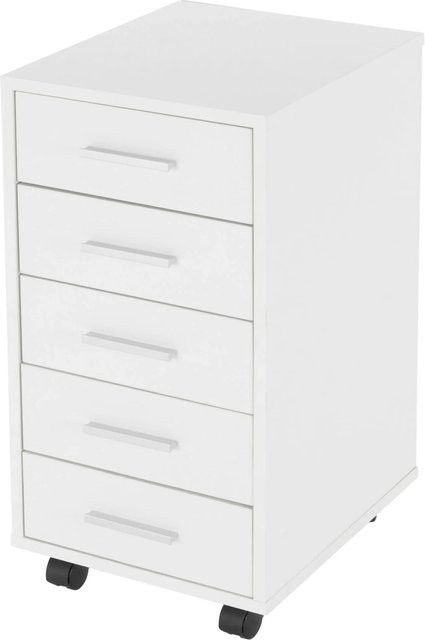ML-Design Rollcontainer mit 5 Schubladen in Weiß für Büro und Homeoffice, B/T/H: 33 x 38 x 63,5 cm - Bild 2