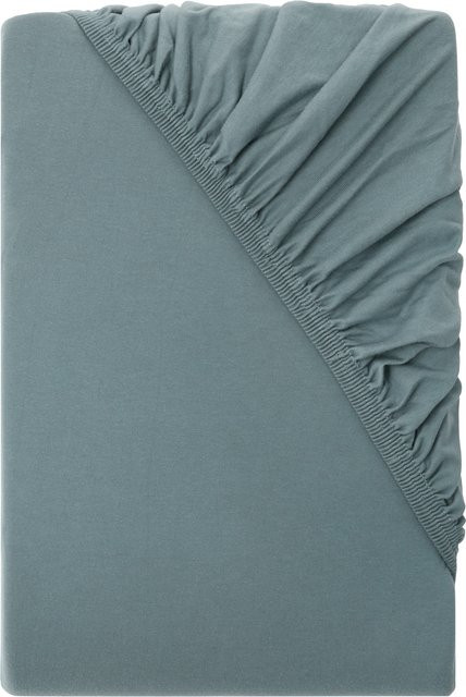 LIVARNO Boxspring Jersey-Spannbettlaken aus Baumwolle, Dunkelgrün, B/T: 140-160 x 200 cm - Bild 1