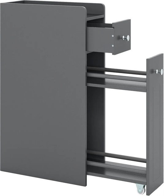 Costway Nischenschrank Badschrank mit Rollen in Grau - Bild 1