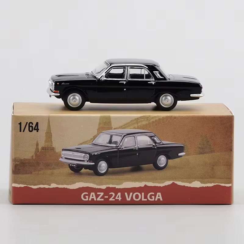 WELLY GAZ-24 Wolga, Automodell, Maßstab 1:64, Metall, Schwarz - Bild 3