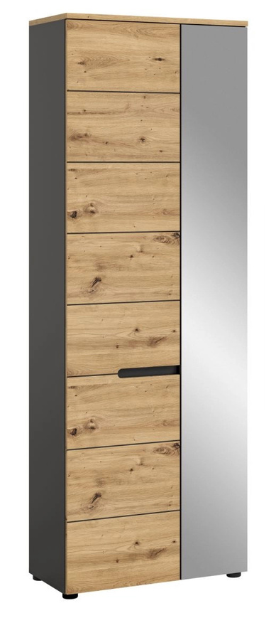 Garderobenschrank Cooper von Inn.Furn in Eiche und Grau mit Soft-Close und Spiegel, B/T/H: 65 x 37 x 190 cm - Bild 4