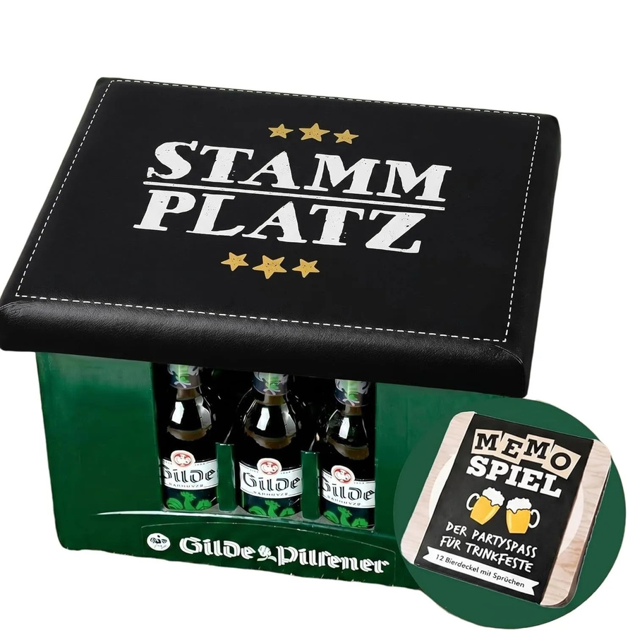 CULT at home Sitzauflage für Bierkasten mit Memospiel in Schwarz, B: 44 cm, T: 34 cm - Bild 2