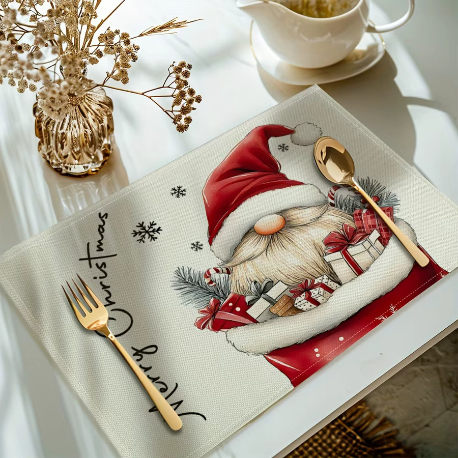 VIKAMA Weihnachtsmann Essmatte aus PVC, wasserdicht und ölbeständig, mehrfarbig, für Weihnachtsdekoration und Partys - Bild 3