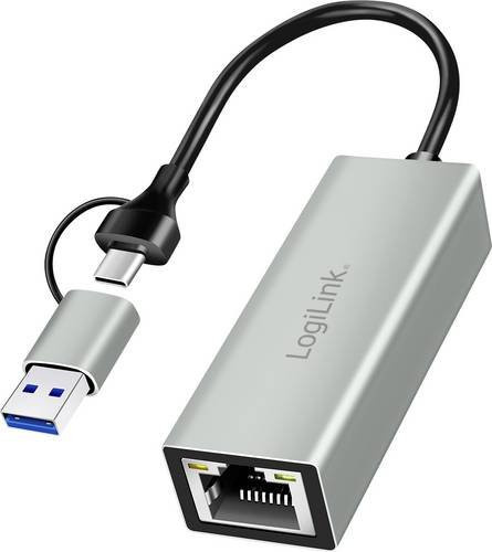 LogiLink USB-C auf RJ45 Ethernet Adapter in Silber UA0238B mit USB 3.2 Gen 1 Stecker C - Bild 1