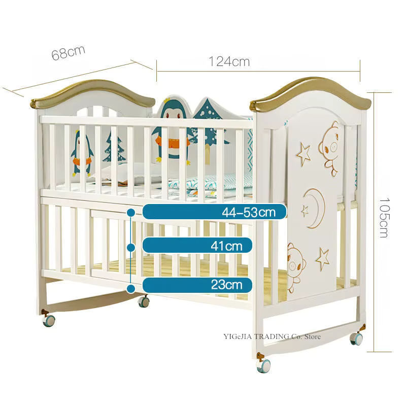 Multifunktionales Babybett aus Holz mit Umwandlungsfunktion zum Kinderbett, Länge: 120 cm - Bild 3