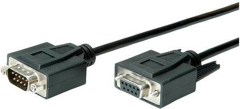 Value Seriell Anschlusskabel mit 1x D-SUB-Stecker 9pol. auf 1x D-SUB-Buchse 9pol., Länge: 1,00 m, Schwarz - Bild 1