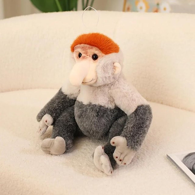 Yiran toy Nasenaffen Plüschtiere, sitzende Affenpuppe, 33cm - Bild 1
