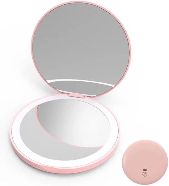 cosmomiro Make-up Kompaktspiegel mit LED-Licht, Damen - Bild 1
