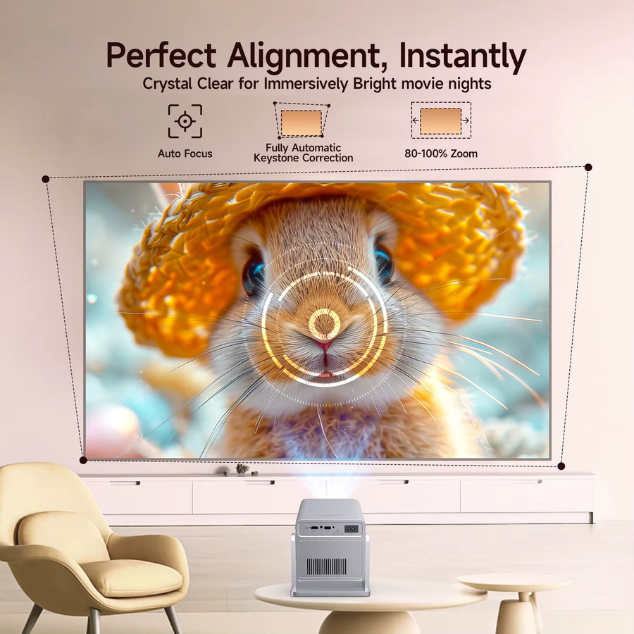 Magcubic X7 Heimkino Projektor mit 8K HD, 1080P Full HD, 1000 ANSI, Android 14, WiFi6 und Bluetooth 5.4 sowie 5W Lautsprecher - Bild 2