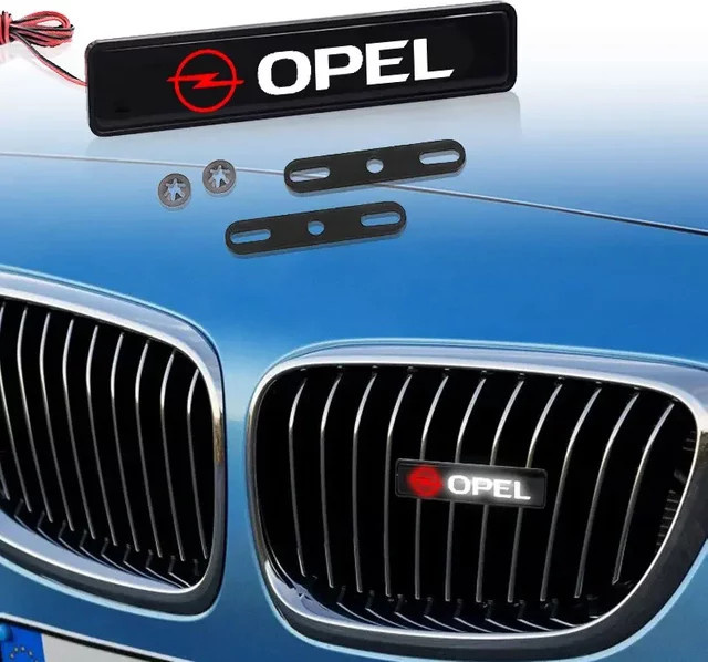 LED Frontgrill Emblem für Opel Astra, Insignia, Corsa, Zafira B und Mokka in Schwarz oder Weiß - Bild 1