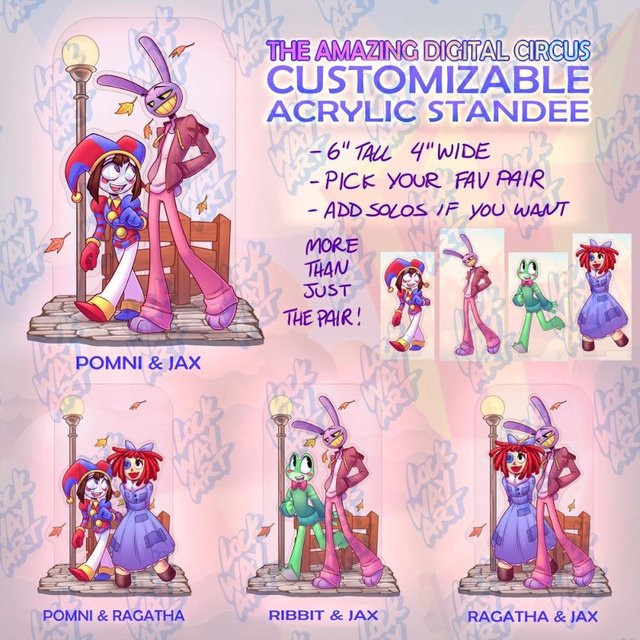 Bandai The Amazing Digital Circus Fall Standee, Acryl Anhänger, Bunt / Mehrfarbig - Bild 1