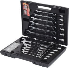 KS TOOLS GEARplus RINGSTOP Ratschenringmaulschlüssel-Satz, 30-teilig, Silber, Chrome Vanadium mit Adapter - Bild 1