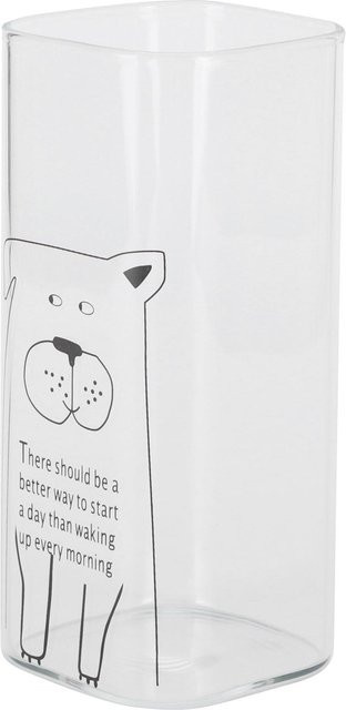 Milchglasbecher mit bedrucktem Muster von OutsideWorld, weiß, 400 ml - Bild 1