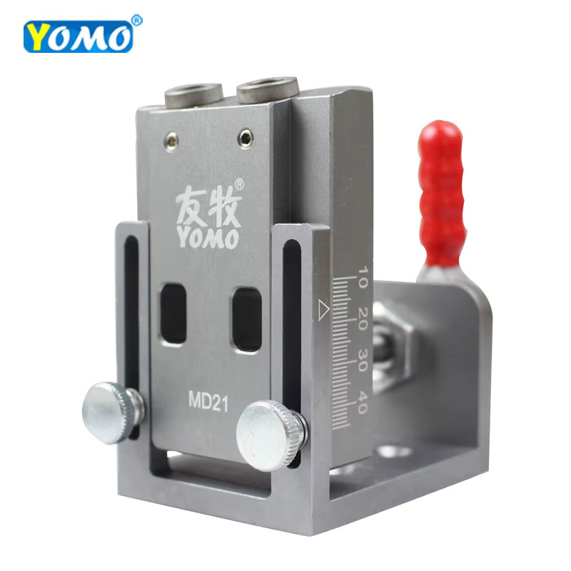 YOMO Upgrade Pocket Hole Jig Kit System mit 9 mm Bohrer-Set und Schraubendreher-Bit in Silber - Bild 2