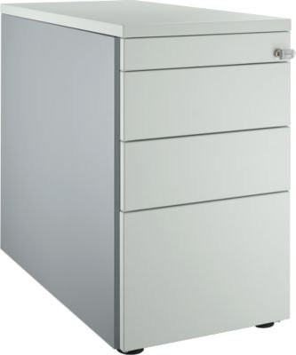 Schäfer Shop Genius Standcontainer 1336 mit Griffnut, B: 43,5 cm, H: 71,7 cm, Farben: Weißaluminium/Lichtgrau/Lichtgrau - Bild 1